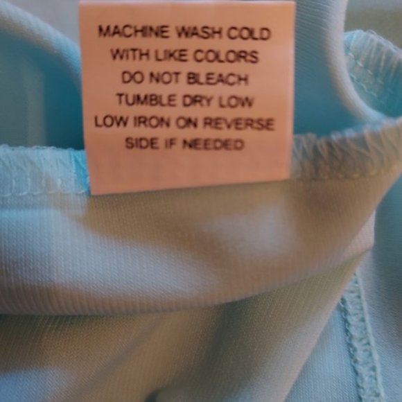 NOTATIONS LIGHT AQUA SHORT SLEEVE V-NECK WITH GATHERS FLARED TUNIC SIZE S NWT - Picture 8 of 8